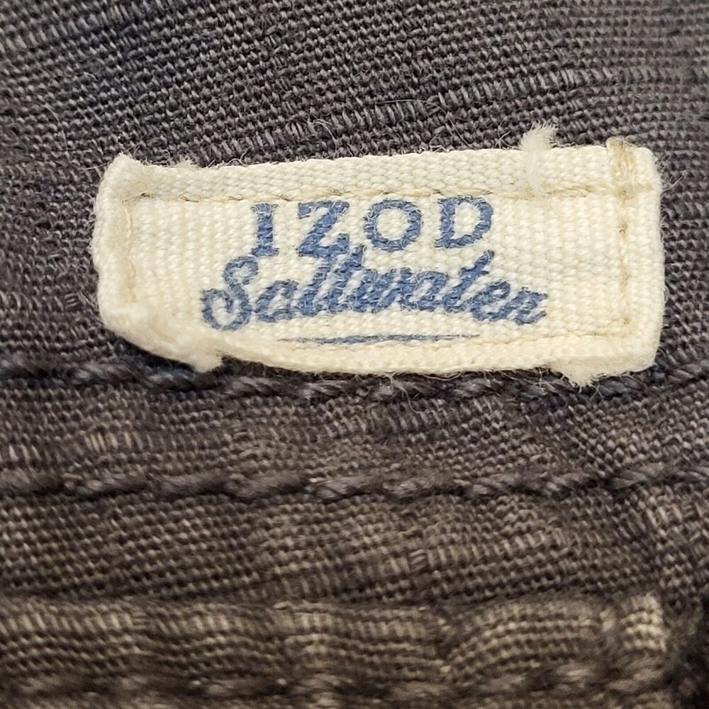 IZOD Saltwater Men's Size 42 Gray Cargo Shorts All Cotton Hiking Athleisure - Picture 14 of 15